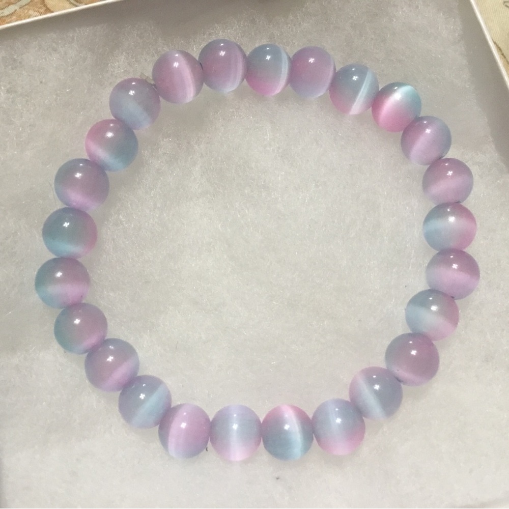 Cats Eye Beaded Stretch Bracelet